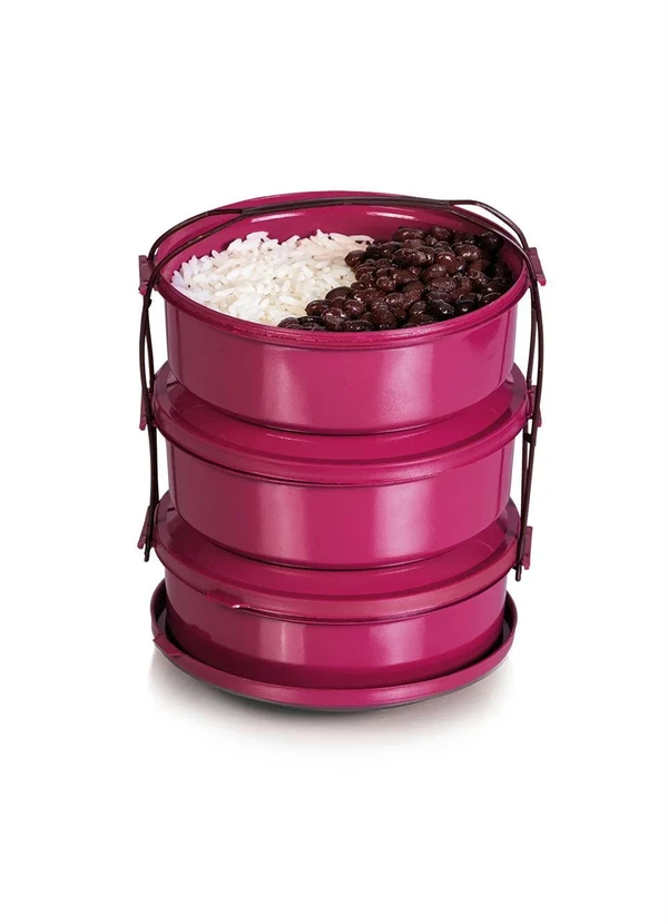 Lar e Lazer - Kit Marmitas Rosê 3 Peças