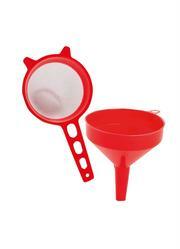 Kit Peneira e Funil Vermelho 2 Peas