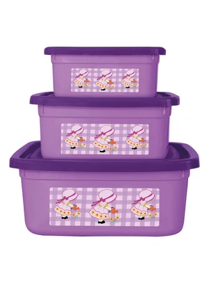 Giplas - Kit Potes Bella Lilás 3 Peças - GIPLAS