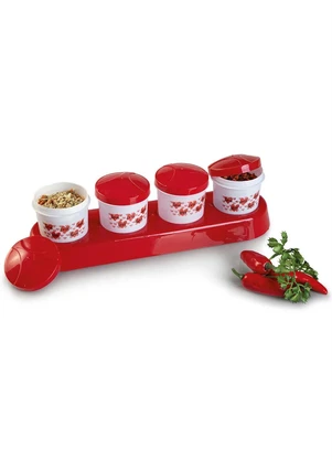 Lar e Lazer - Kit Potes Condimentos Love 5 Peças - LAR E LAZER