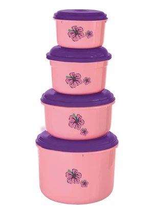 Giplas - Kit Potes Hibisco Rosa 4 Peças - GIPLAS