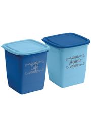 Kit Potes Mantimentos Azul 2 Pe�as