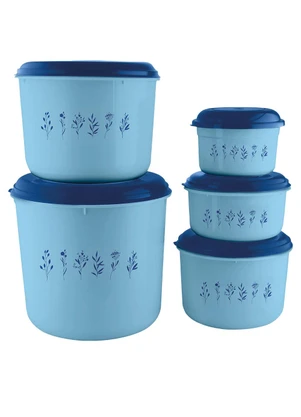 Giplas - Kit Potes Mantimentos Floral 5 Peças - GIPLAS