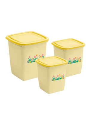 Giplas - Kit Potes Organizadores Quadrado Alto 3 Peças - GIPLAS