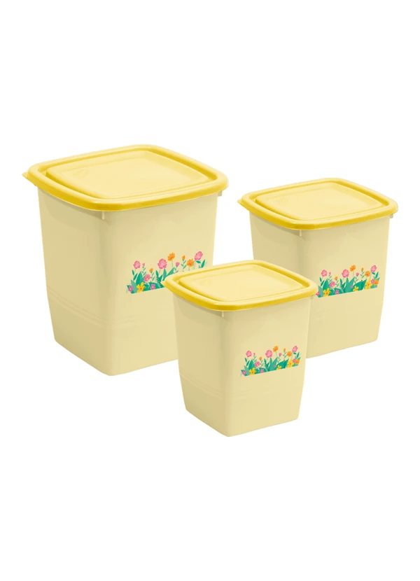 Giplas - Kit Potes Organizadores Quadrado Alto 3 Peças