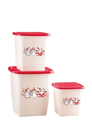 Giplas - Kit Potes Quadrados Altos Gatinhos 3 Peças - GIPLAS