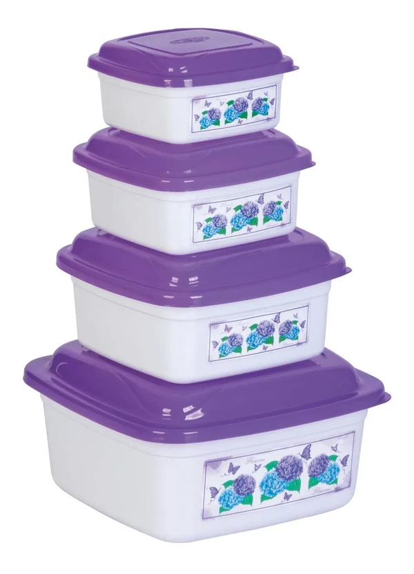 Lar e Lazer - Kit Potes Quadrados Hortênsia 4 Peças