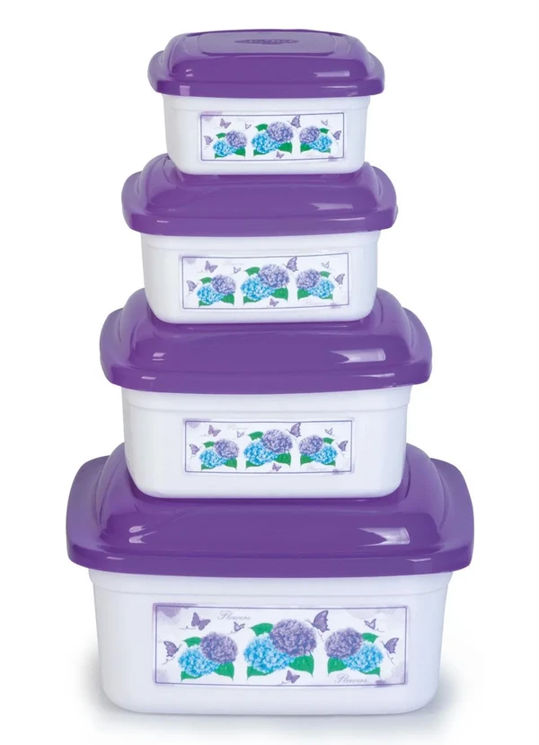 Lar e Lazer - Kit Potes Quadrados Hortênsia 4 Peças 2