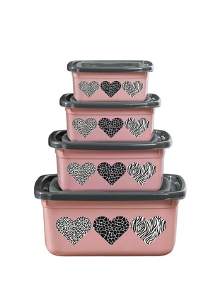 Giplas - Kit Potes Quadrados Lovely 4 Peças - GIPLAS