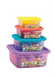 Kit Potes Quadrados Tulipa 4 Pe�as