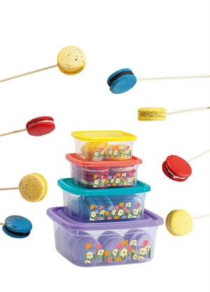 Giplas - Kit Potes Quadrados Tulipa 4 Peças - GIPLAS