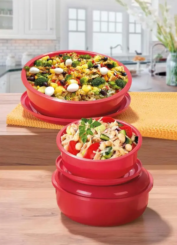 Lar e Lazer - Kit Potes Red Plástico 3 Peças