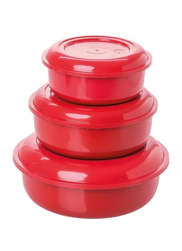 Lar e Lazer - Kit Potes Red Plástico 3 Peças 2