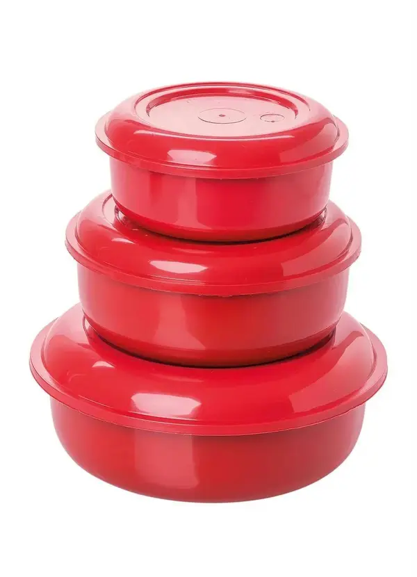 Lar e Lazer - Kit Potes Red Plástico 3 Peças 2