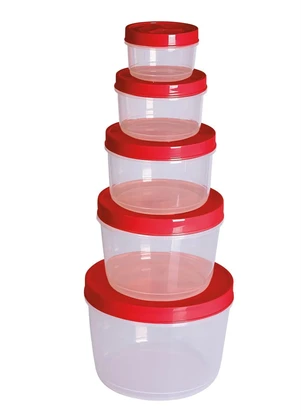 Lar e Lazer - Kit Potes Redondos Baixos 5 Peças - LAR E LAZER