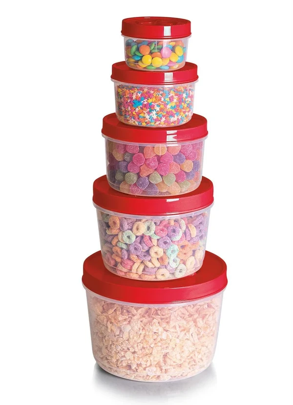 Lar e Lazer - Kit Potes Redondos Baixos 5 Peças 2