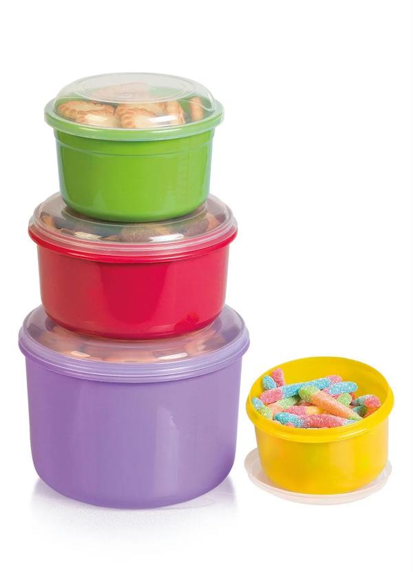 Lar e Lazer - Kit Potes Redondos Color 4 Peças 2