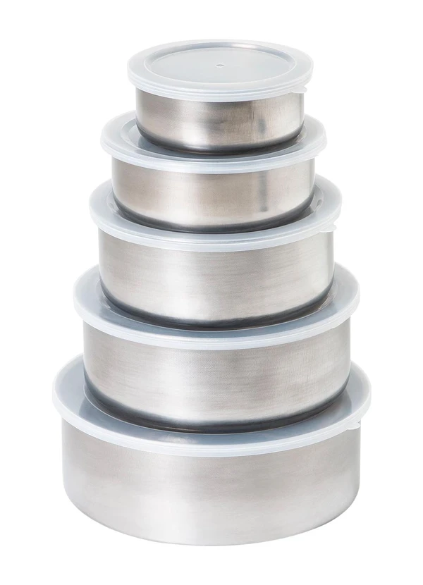 Lar e Lazer - Kit Potes Redondos em Inox Pra 2