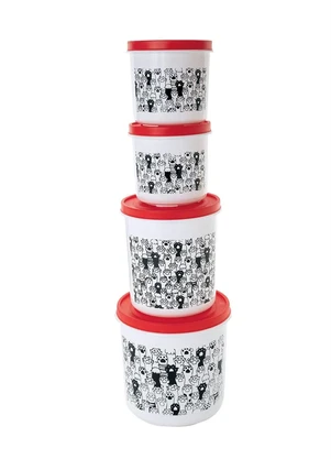 Lar e Lazer - Kit Potes Redondos Patinhas 4 Peças - LAR E LAZER