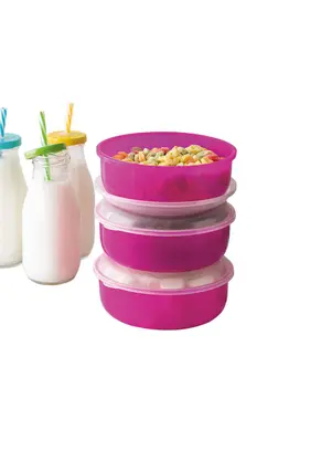 Lar e Lazer - Kit Potes Redondos Pink 3 Peças - LAR E LAZER