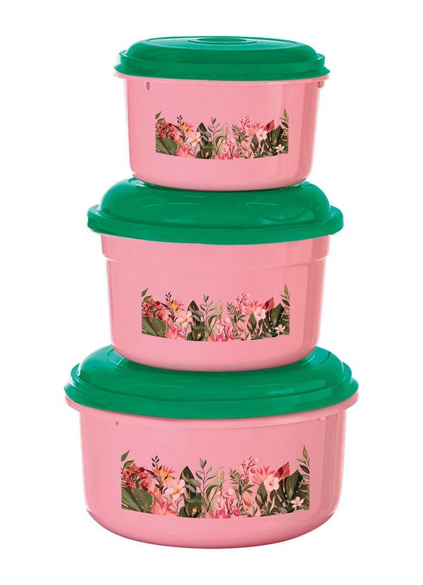 Giplas - Kit Potes Redondos Tropical 3 Peças