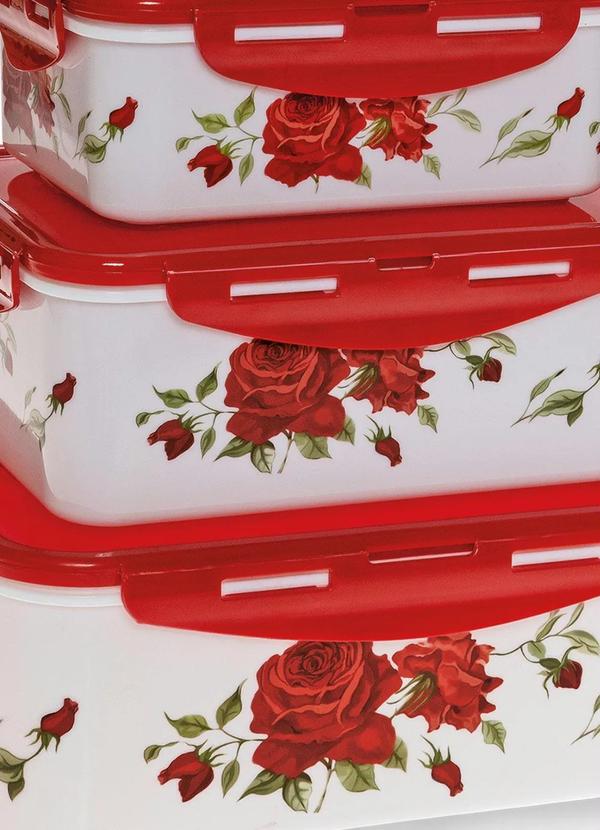 Mundo Lar - Kit Potes Retangulares Vermelho 4 Peças 2