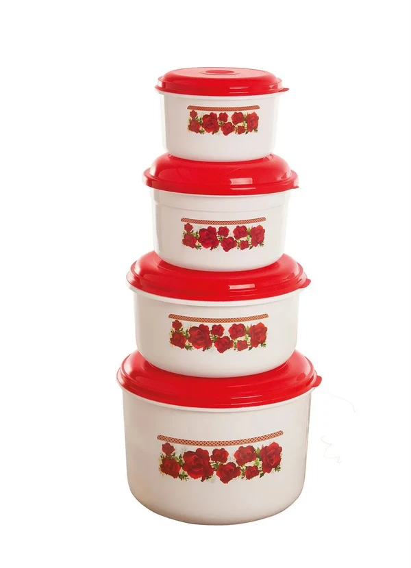 Lar e Lazer - Kit Potes Rose 4 Peças