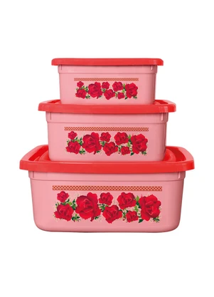 Giplas - Kit Potes Roses Rosa 3 Peças - GIPLAS