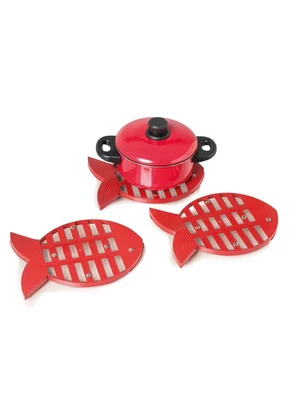 Lar e Lazer - Kit Suportes de Panela Peixe 3 Peças - LAR E LAZER