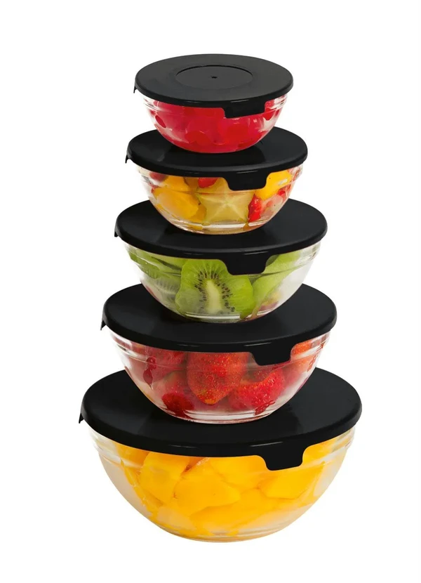 Mundo Lar - Kit Tigelas Black Mariana 5 Peça