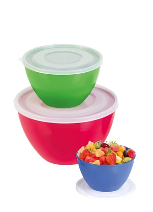 Lar e Lazer - Kit Tigelas Coloridas em Plástico 3 Peças - LAR E LAZER