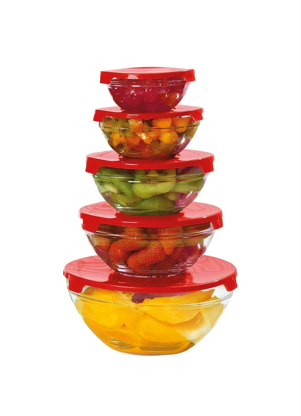 Mundo Lar - Kit Tigelas Vermelha 5 Peças