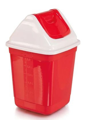 Giplas - Lixeira Basculante Vermelha 3,5 L - GIPLAS