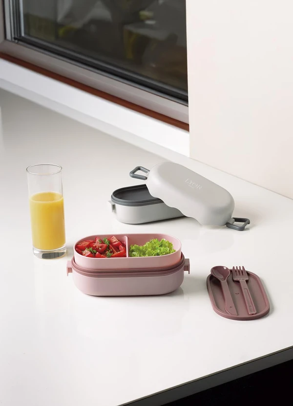 Lar e Lazer - Marmita Hermética com Talheres Cinza 1 Peça 4