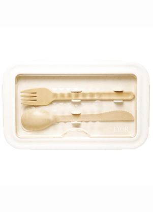 Marmita Herm�tica com Talheres (Off White) 1 Pe�a