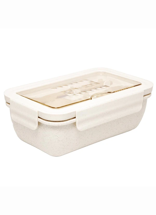 Lar e Lazer - Marmita Hermética com Talheres Off White 1 Peça 5