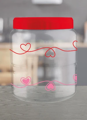 Lar e Lazer - Organizador Paris Coracoes Vermelho 1250 Ml - LAR E LAZER