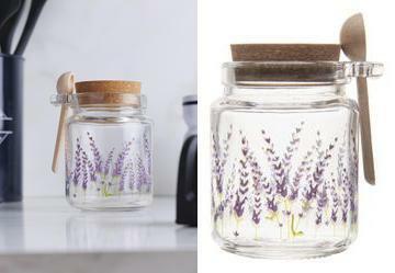 Pote Redondo com Tampa e Colher Provence Incolor