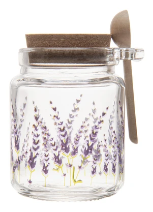 Lar e Lazer - Pote Redondo com Tampa e Colher Provence Incolor - LAR E LAZER
