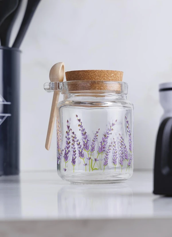 Lar e Lazer - Pote Redondo com Tampa e Colher Provence Incolor