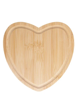 Lar e Lazer - Tábua de Bambu Heart 17cm X 16,5cm X 1cm - Lyor - LAR E LAZER