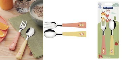 Jogo de Talheres Infantil Colorido 02 Pe�as