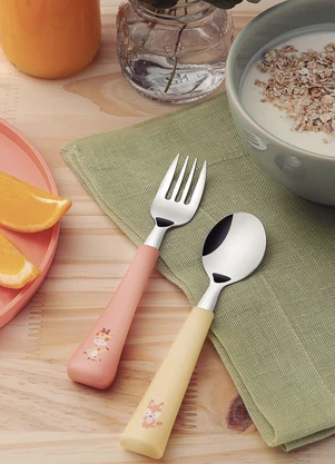 Tramontina - Jogo de Talheres Infantil Colorido 02 Peças - TRAMONTINA