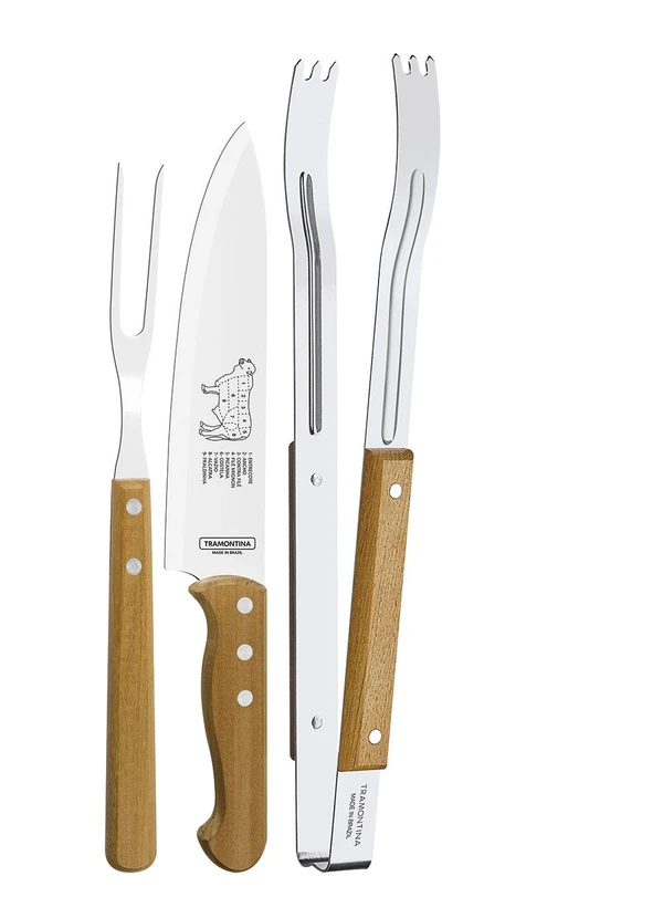 Tramontina - Jogo para Churrasco em Aço Inox 3 Peças 3