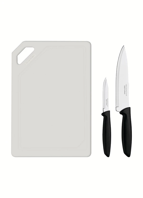 Tramontina - Kit para Carne e Legumes e Tábua para Cortar 3 Pçs 3