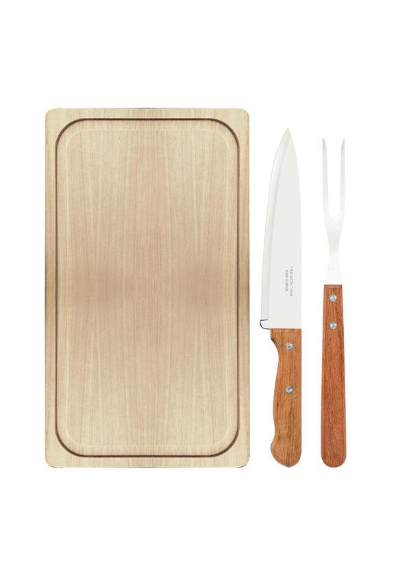 Kit para Churrasco em Ao Inox 3 Peas