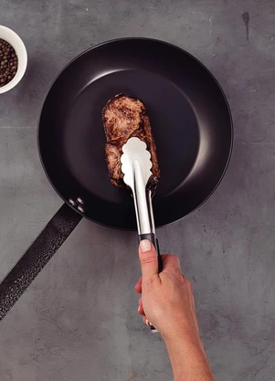 Tramontina - Pegador em Aço Inox com Cabo Emborrachado Cinza - TRAMONTINA