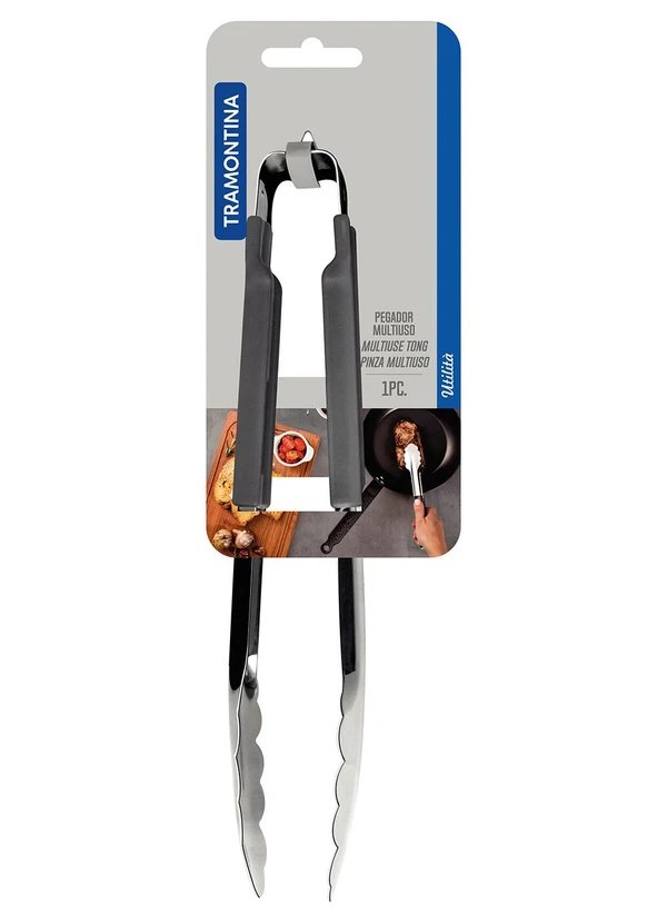 Tramontina - Pegador em Aço Inox com Cabo Emborrachado Cinza 2