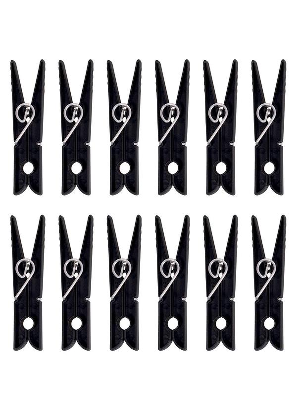 Mor - Kit Prendedores de Roupas Preto 12 Peças 2