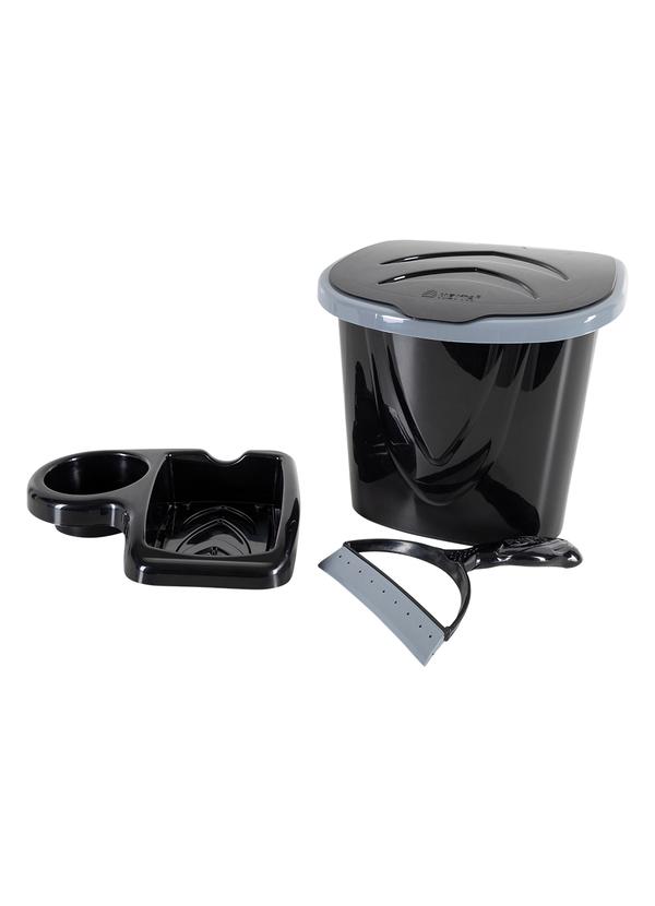 Lar e Lazer - Kit Lixeira, Porta Detergente e Rodinho